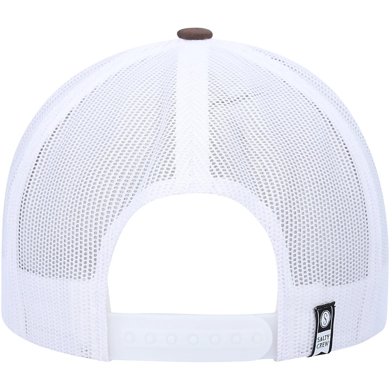 Casquette Snapback Salty Crew marron/blanc Tippet Trucker pour hommes