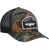 Men's Salty Crew Camo/Black Striper Retro Trucker Snapback Hat