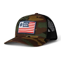 Casquette réglable Salty Crew Camo Freedom Flag Retro Trucker pour hommes