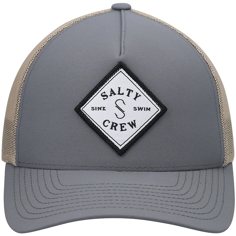 Men's Salty Crew Charcoal/Tan Sealine Retro Trucker Snapback Hat