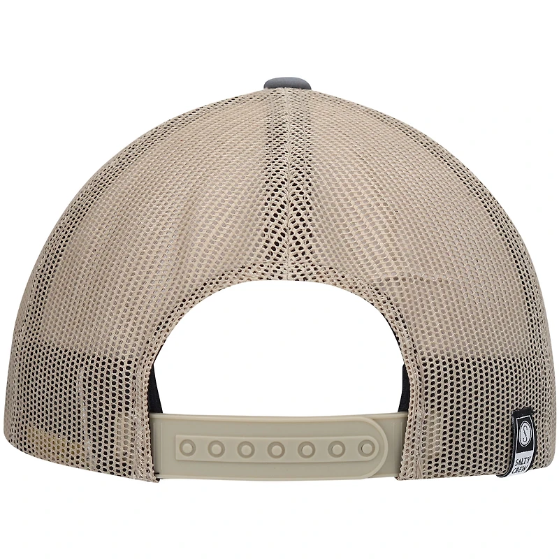 Men's Salty Crew Charcoal/Tan Sealine Retro Trucker Snapback Hat