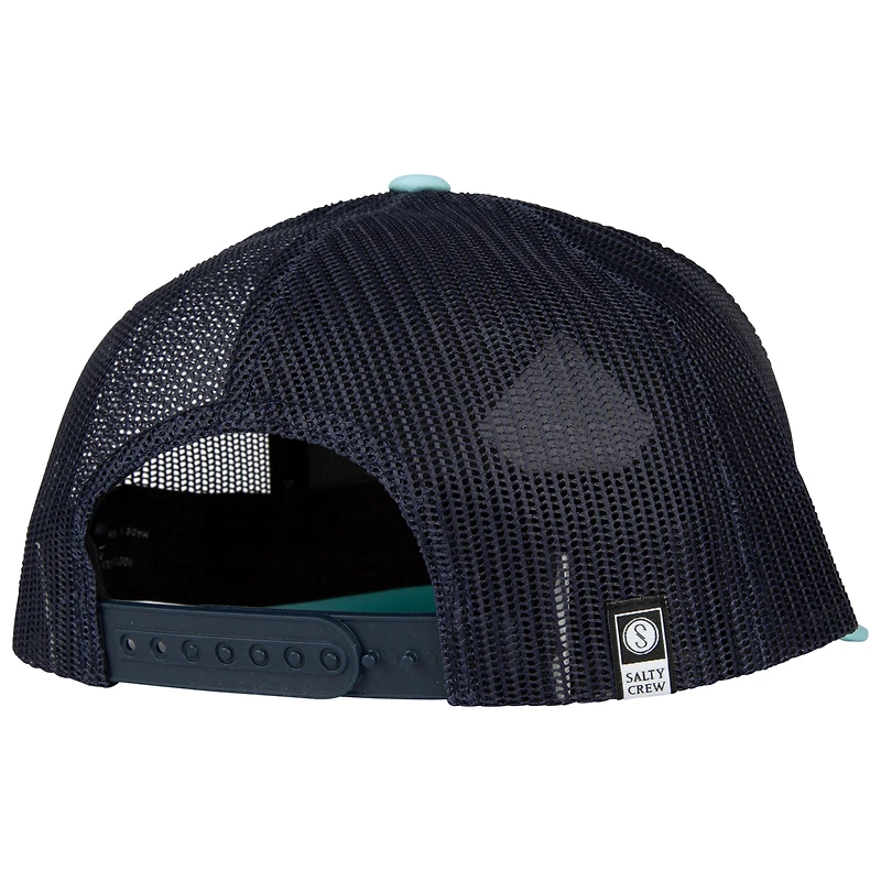 Men's Salty Crew Light Blue/Navy Sealine Retro Trucker Snapback Hat