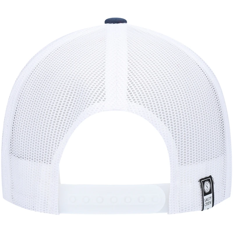 Men's Salty Crew Navy/White Bottom Dweller Retro Trucker Snapback Hat