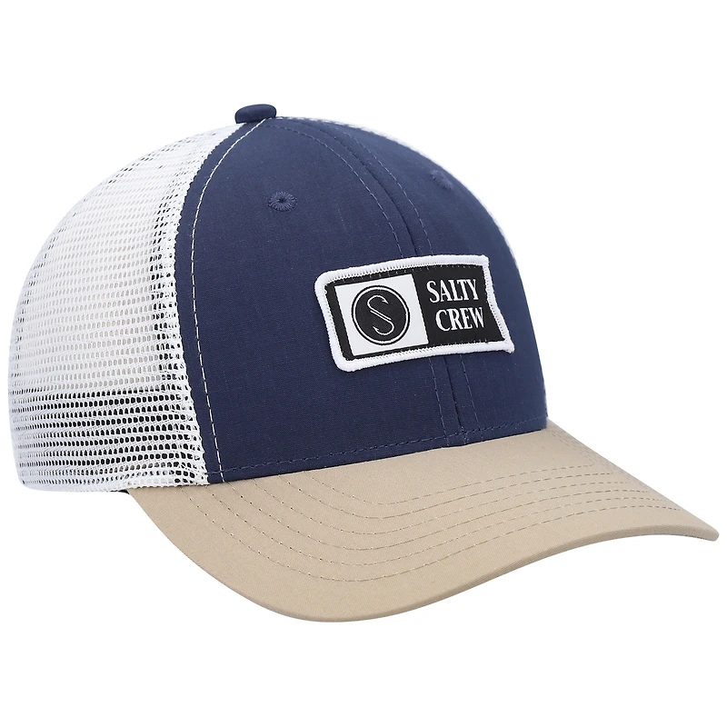 Casquette Snapback de camionneur rétro Pinnacle Salty Crew pour jeunes, bleu marine/bronze