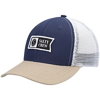 Casquette Snapback de camionneur rétro Pinnacle Salty Crew pour jeunes, bleu marine/bronze