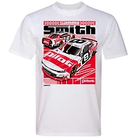 T-shirt officiel de l'équipe JR Motorsports pour homme, blanc, avec le pilote Sammy Smith n° 8