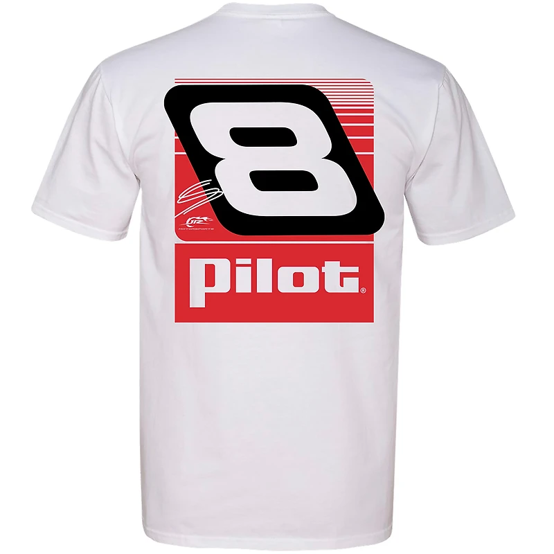 T-shirt officiel de l'équipe JR Motorsports pour homme, blanc, avec le pilote Sammy Smith n° 8