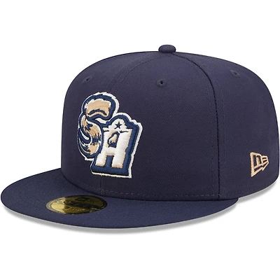 Casquette ajustée New Era 59FIFTY pour homme, bleu marine, collection authentique des Missions de San Antonio, domicile l'équipe