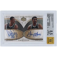 David Robinson and George Gervin San Antonio Spurs Autographed 2006-07 Upper Deck Exquisite Collection Enshrinements #DEX-RG #9/10 BGS Authenticated 8.5/10 Card