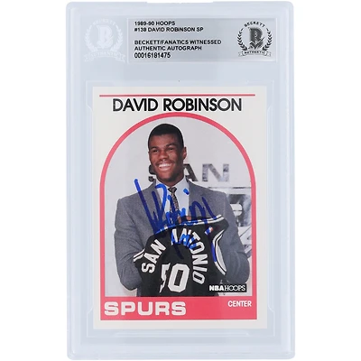 David Robinson San Antonio Spurs Autographed 1989-90 Hoops Series 1 #138 Beckett Fanatics Witnessed Authenticated Rookie Card 