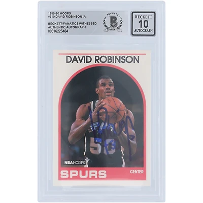 David Robinson San Antonio Spurs Autographed 1989-90 Hoops Series 1 #310 Beckett Fanatics Witnessed Authenticated 10 Rookie Card