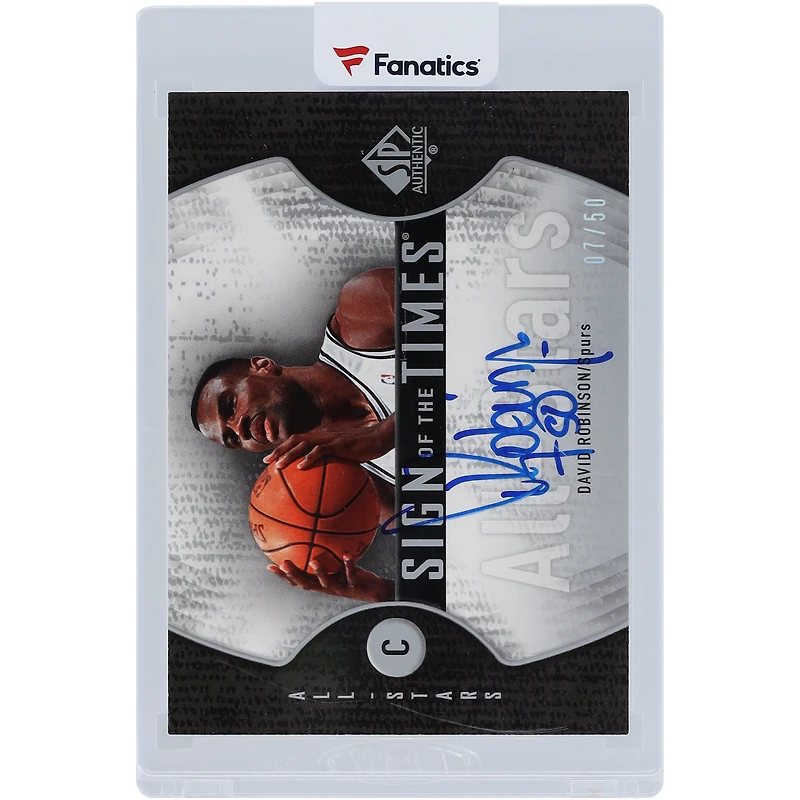 Carte authentique signée par David Robinson des San Antonio Spurs, Upper Deck SP 2006-07, #STA-DR #7/50