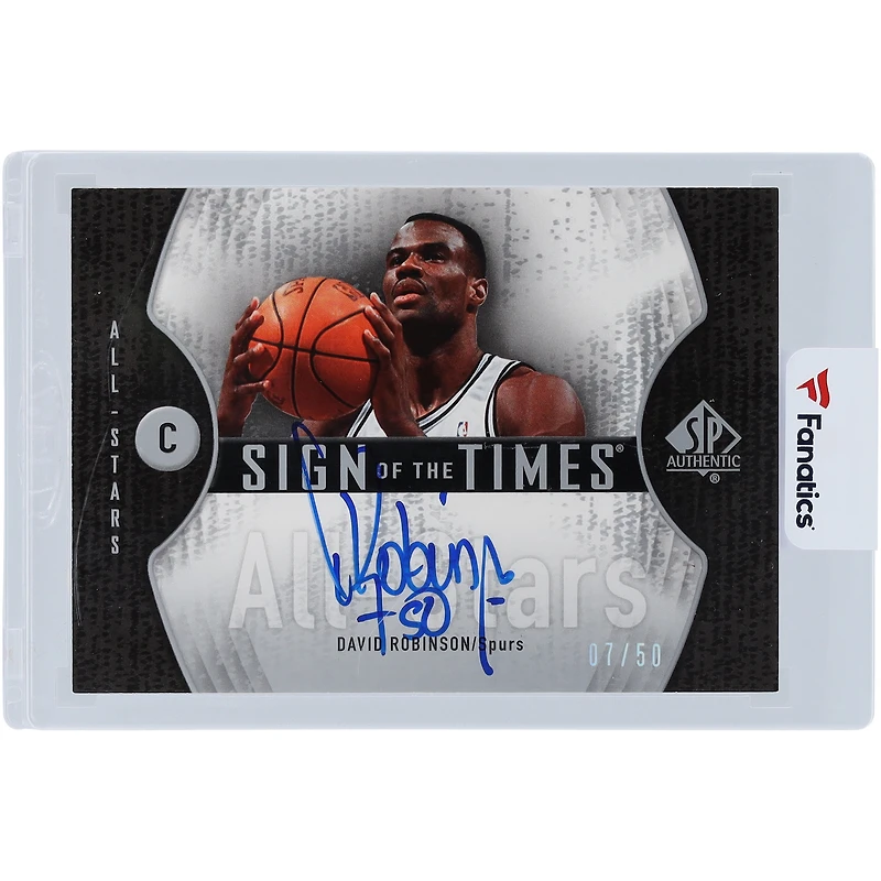 Carte authentique signée par David Robinson des San Antonio Spurs, Upper Deck SP 2006-07, #STA-DR #7/50