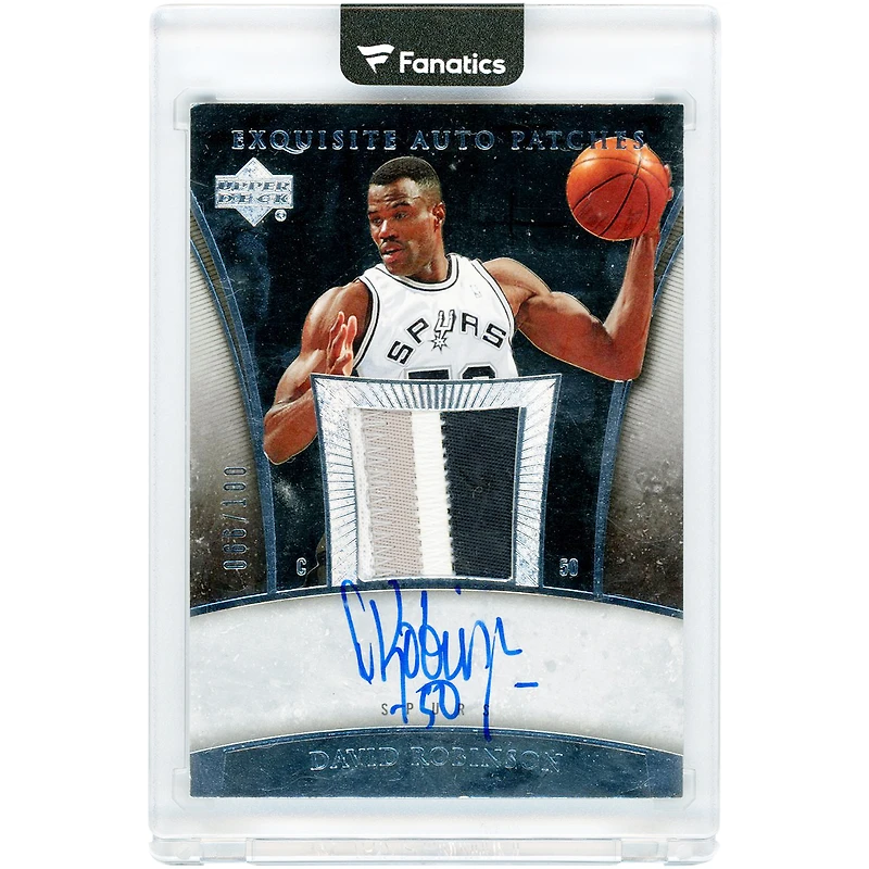 David Robinson San Antonio Spurs Autographed 2006 Upper Deck Exquisite Collection Exquisite Auto Patches GU Relic #AP-DR #66/100 Card