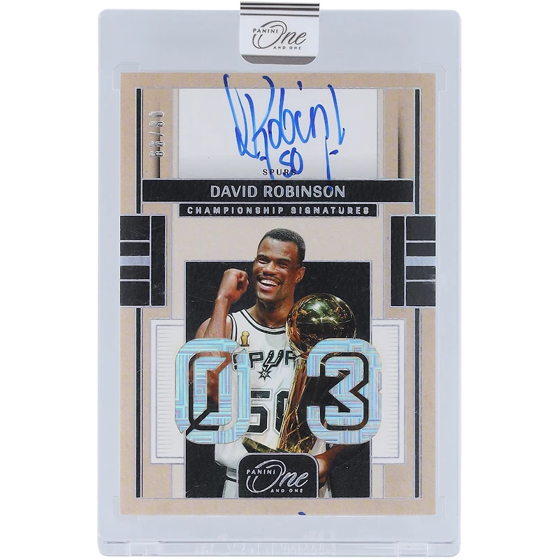David Robinson San Antonio Spurs Autographed 2024-25 Panini One & One Championship Signatures #OCS-DAV #66/80 Card