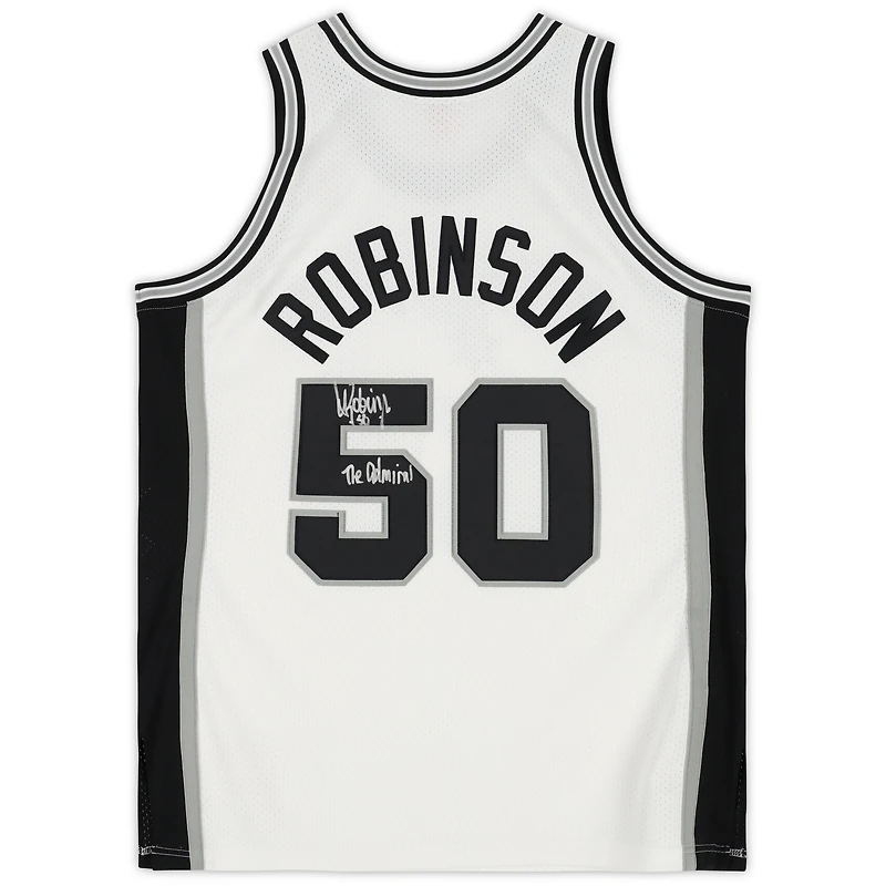 David Robinson San Antonio Spurs Autographed White Mitchell & Ness 1998-99 Authentic Jersey with "The Admiral" Inscription