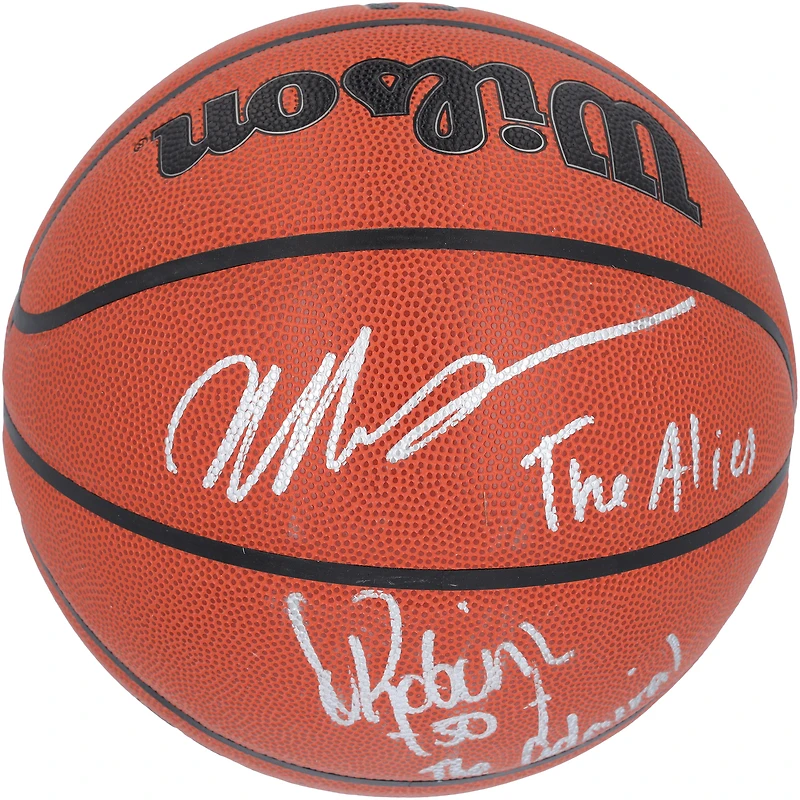 David Robinson, Victor Wembanyama San Antonio Spurs Autographed Wilson Authentic Series Indoor/Outdoor Basketball with "The Alien" and "The Admiral" Inscriptions
