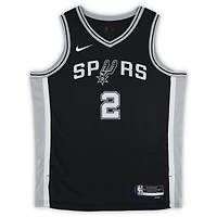 Maillot Swingman Nike Icon Edition noir autographié par Dylan Harper (San Antonio Spurs)