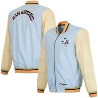 Men's JH Design  Light Blue San Antonio Spurs 2024/25 City Edition Full-Zip Nylon Bomber Jacket