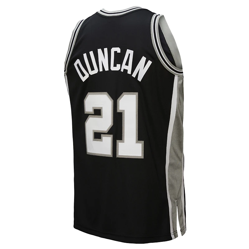 Maillot authentique noir Tim Duncan de Mitchell & Ness pour homme San Antonio Spurs 2000 NBA All-Star Game