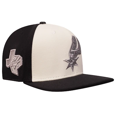 Men's Pro Standard  Cream San Antonio Spurs French Terry Snapback Hat