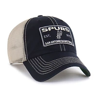 Men's '47 Black/Tan San Antonio Spurs Wabash Patch Clean Up Adjustable Hat