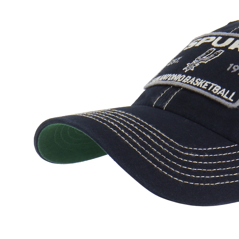 Men's '47 Black/Tan San Antonio Spurs Wabash Patch Clean Up Adjustable Hat