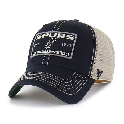 Men's '47 Black/Tan San Antonio Spurs Wabash Patch Clean Up Adjustable Hat