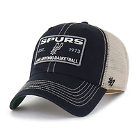 Men's '47 Black/Tan San Antonio Spurs Wabash Patch Clean Up Adjustable Hat