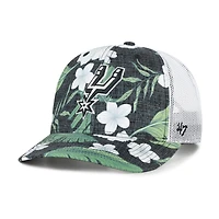 Men's '47  Black San Antonio Spurs Beach Side Trucker Adjustable Hat