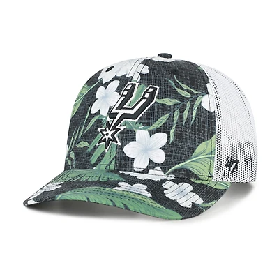 Men's '47 Black San Antonio Spurs Beach Side Trucker Adjustable Hat