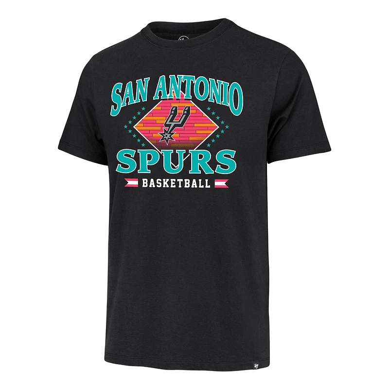 Men's '47 Black San Antonio Spurs Big & Tall Courtside Franklin T-Shirt