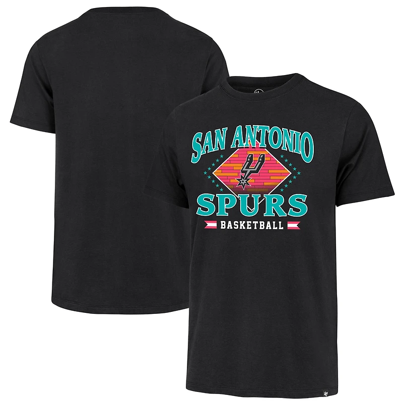 Men's '47 Black San Antonio Spurs Big & Tall Courtside Franklin T-Shirt