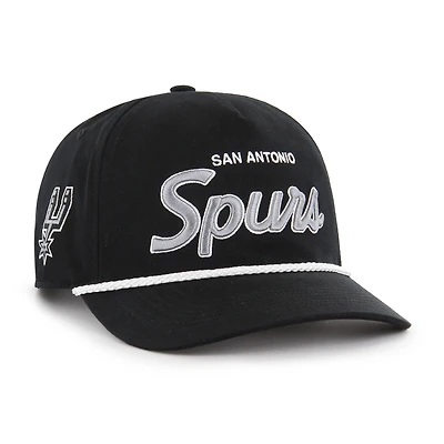 Men's '47 Black San Antonio Spurs Crosstown Script Hitch Adjustable Hat