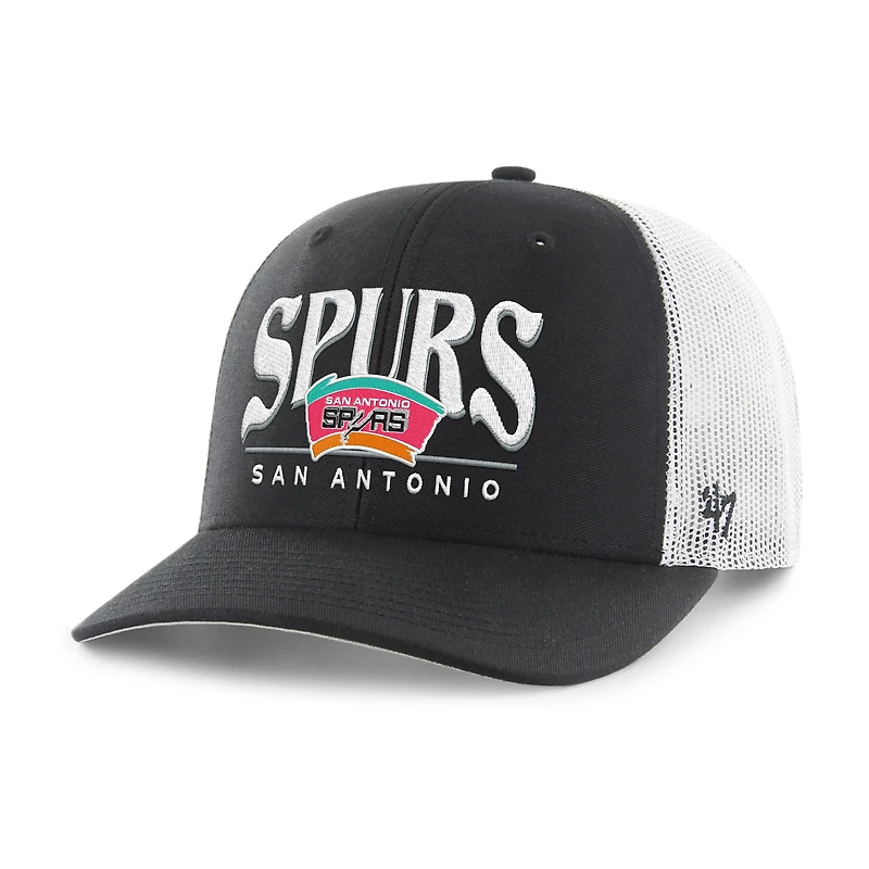 Men's '47 Black San Antonio Spurs Domestic Arid Trucker Adjustable Hat