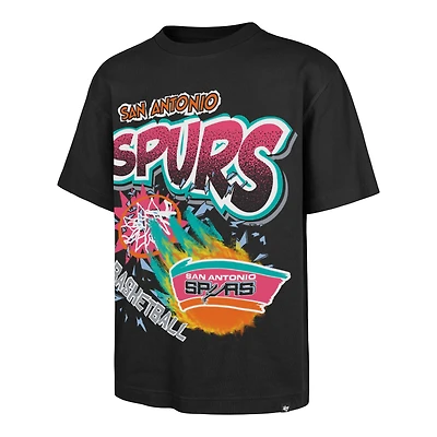 Men's '47 Black San Antonio Spurs Hardwood Classics Torched Foundation T-Shirt