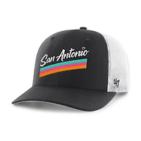 Casquette trucker ajustable San Antonio Spurs Hardwood Classics noire pour homme, modèle 47