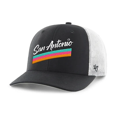 Men's '47 Black San Antonio Spurs Hardwood Classics Trucker Adjustable Hat