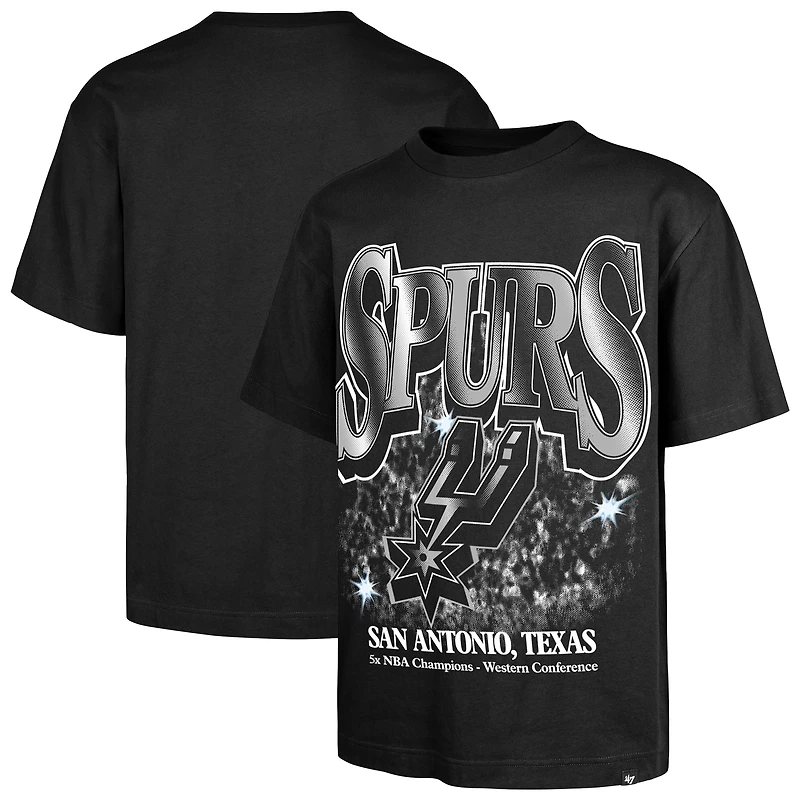 Men's '47 Black San Antonio Spurs Past Champs Collection Flashbulb Foundation T-Shirt