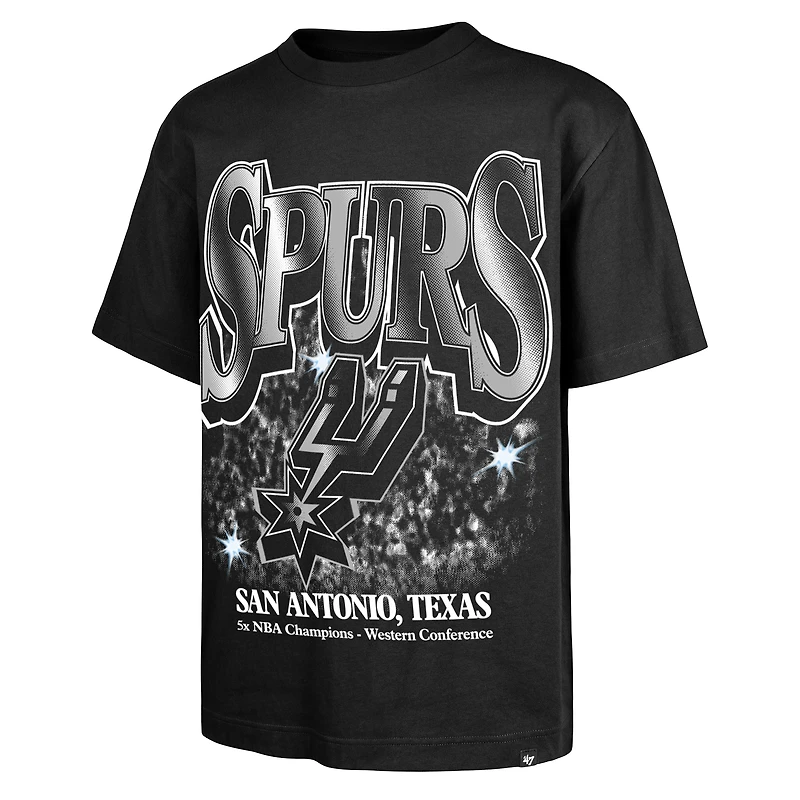 Men's '47 Black San Antonio Spurs Past Champs Collection Flashbulb Foundation T-Shirt