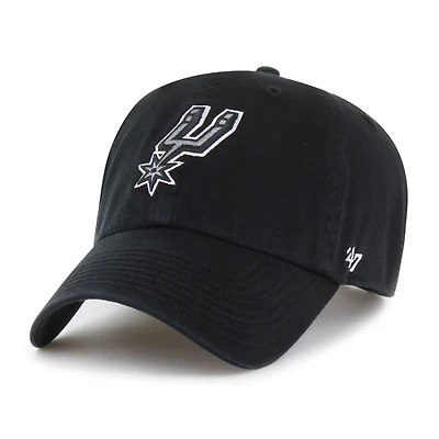 Men's '47 Black San Antonio Spurs Primary Logo Clean Up Adjustable Hat