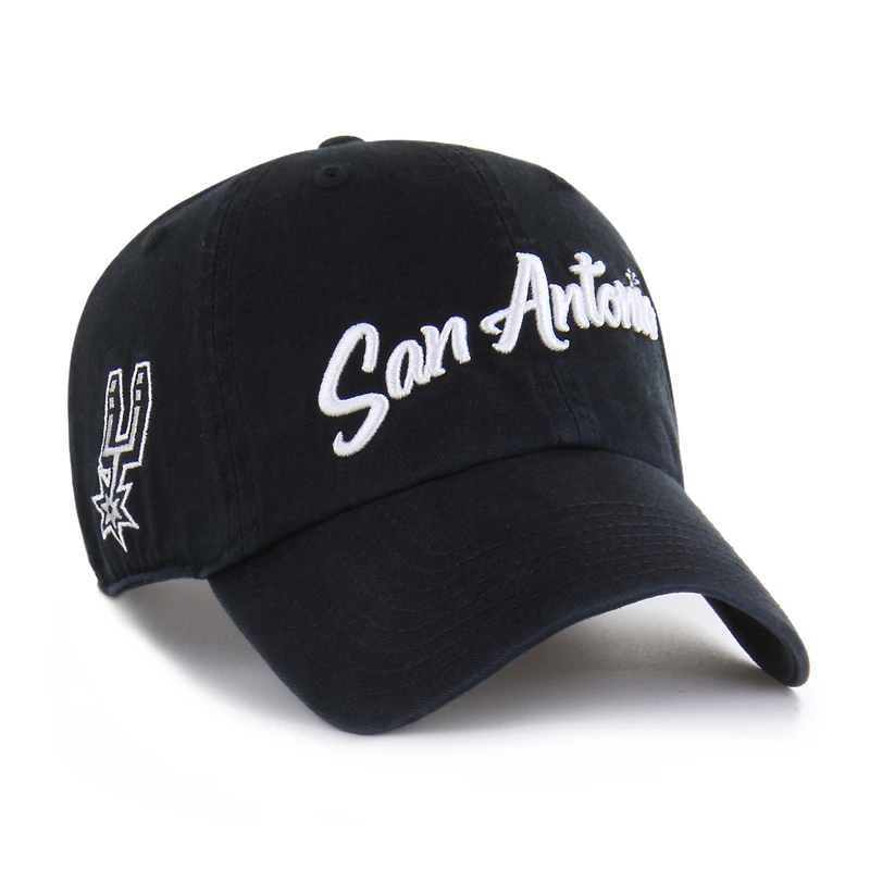 Men's '47 Black San Antonio Spurs Sure Shot Clean Up Adjustable Hat