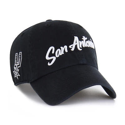 Men's '47 Black San Antonio Spurs Sure Shot Clean Up Adjustable Hat
