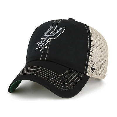 Casquette trucker ajustable San Antonio Spurs Trawler Hardwood Classics Clean Up grise pour homme, modèle 47, Trawler, Classics.