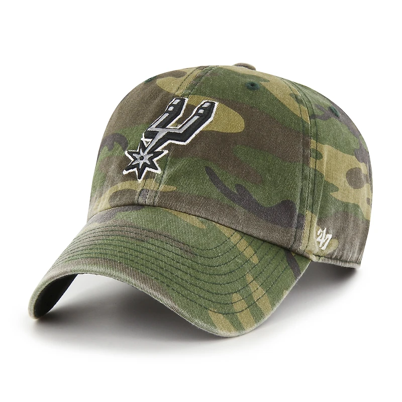 Men's '47 Camo San Antonio Spurs Clean Up Adjustable Hat
