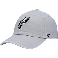 Men's '47 Gray San Antonio Spurs Team Clean Up Adjustable Hat