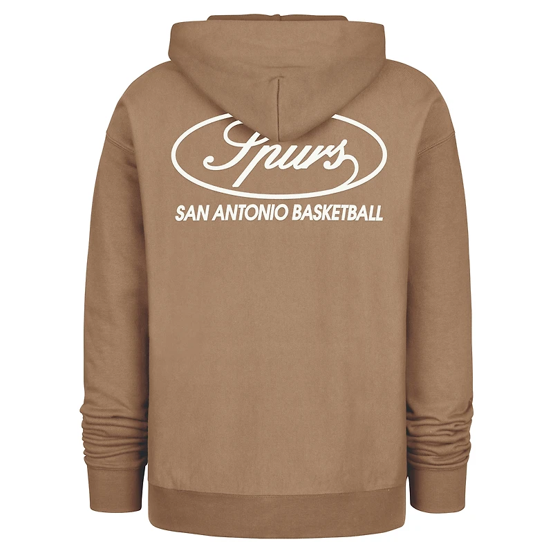 Men's '47 Khaki San Antonio Spurs Triple Double Foundation Premium Hoodie Sweatshirt