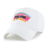 Casquette ajustable San Antonio Spurs Hardwood Classics Clean Up blanche pour homme, modèle 47