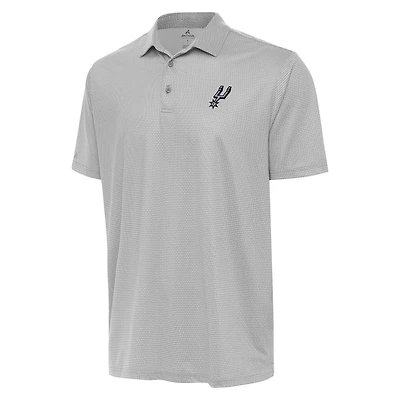 Men's Antigua Gray/White San Antonio Spurs Rings Polo