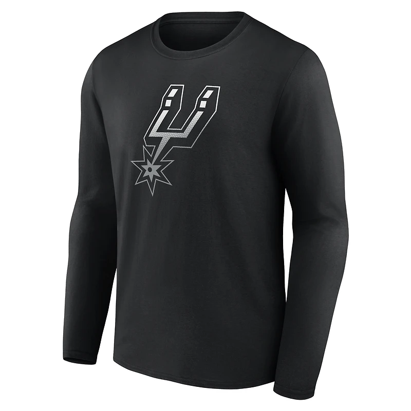 Men's  Black San Antonio Spurs Gradient Logo Long Sleeve T-Shirt